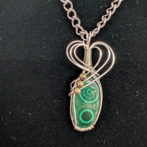 Malachite necklace - wire wrapped