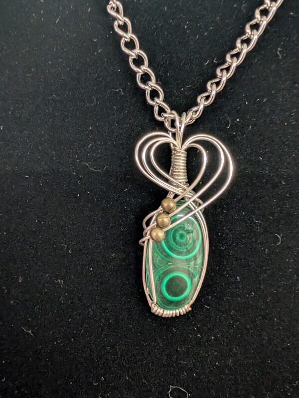 Malachite necklace - wire wrapped